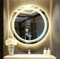 LUVODI กระจกห้องน้ำติดผนัง Round LED Bathroom Mirror กระจกห้องน้ำLED กระจกห้องน้ำ พร้อมฟังก์ชั่นไล่ฝ้า หรี่แสงได้