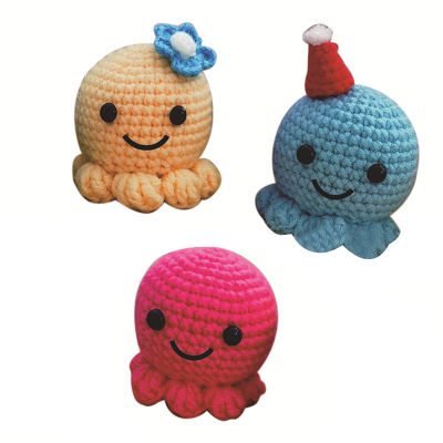 Crochet Kit for Beginners, Crocheting Animals Kits Knitting Pack for Adults and Kids, Octopus Family