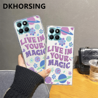 DKHORSING เคสโทรศัพท์แฟชั่นสำหรับ HONOR X6A / HONOR 90 5g/HONOR 90 Lite/ HONOR 70 Lite/ HONOR X5 Plus ลายตารางดอกไม้ TPU ซิลิโคนแบบใสปลอกอ่อน Honor X6a ฝาหลังแบบใส Honor X5plus