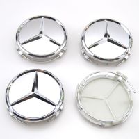 Set-4pcs สำหรับ Benz ศูนย์ล้อปก60มิลลิเมตร75มิลลิเมตรรถจัดแต่งทรงผมตราดุมล้อริมหมวกสัญลักษณ์โลโก้สำหรับ Benz