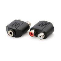 For Speaker Power Amplifier Plated 3.5mm Audio Stereo Jack Female To 2 RCA Female Audio Jack Connector Adapter