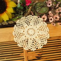 【CW】 Round Embroidery Placemat Cup Coaster Wedding Table Dish Napkin 1PC