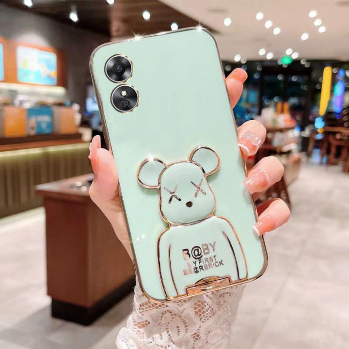 เคสโทรศัพท์ของ-oppo-a38-a18-a58-10pro-reno-a17-a98-a17k-reno-8t-5g-ฝาหลังสุดหรู3มิติพร้อมที่ใส่หมี