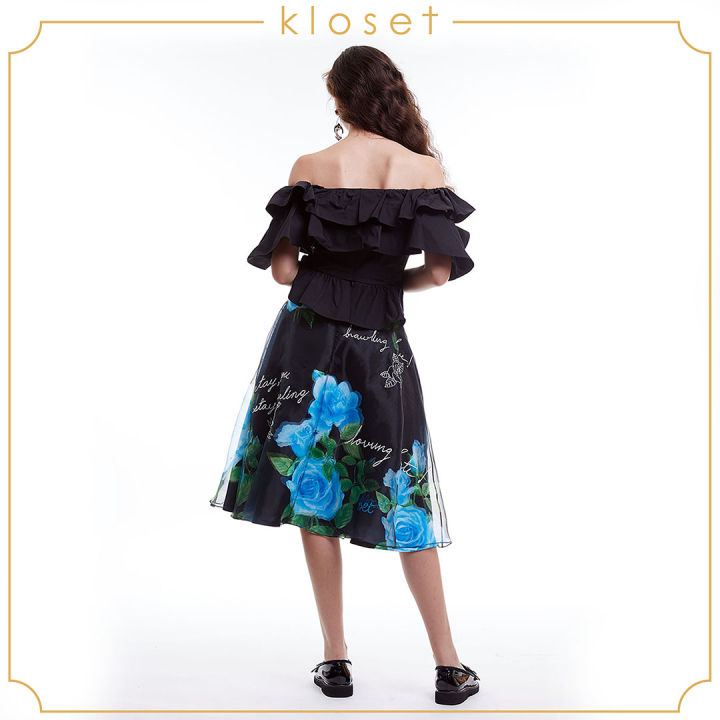 kloset-love-never-fail-skirt-pf20-s003-กระโปรงแฟชั่น-กระโปรงสั้น-กระโปรงพิมพ์ลาย-เสื้อผ้าแฟชั่น