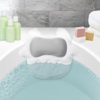 5D Air Mesh Technology Spa Bath Pillow Bathtub Memory Foam Headrest Pillow Cushion with Suction Cups Neck and Shoulder Support