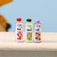 ของเล่นตุ๊กตาสำหรับตกเเต่งน้ำผลไม้ผลไม้ Botol Minuman 3ชิ้นขนาด1:12บ้านตุ๊กตาของ Aolaa