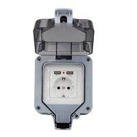 European standard German garden indicator switch waterproof switch outdoor socket with USB Shoes Accessories