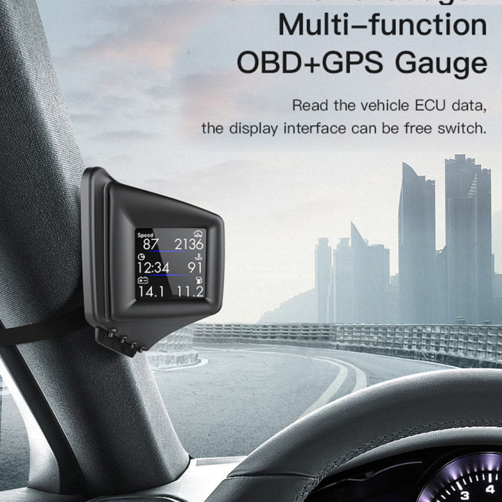 hud-head-up-display-obd-gps-dual-system-smart-gauge-นาฬิกาจับเวลาขับรถ-speedometer-เครื่องวัดระยะทาง-digital-meter-alarm-system