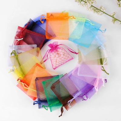 Organza Bag 50pcs Jewelry Pouch Organza Small Gift Bag Wedding Supplies Packaging Bags Hard Bead Tull Bag Jewelry Decoration 70% Gift Wrapping  Bags