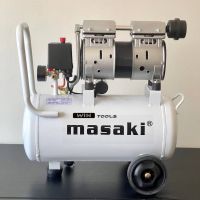 MASAKI ปั๊มลม 30 ลิตร แบรนด์ดัง รุ่น MK30 ( อัพเกรดใหม่ ขนาด 1,000W ) ปั๊มลม ปั๊มลมโรตารี่ ปั๊มลมออยฟรี