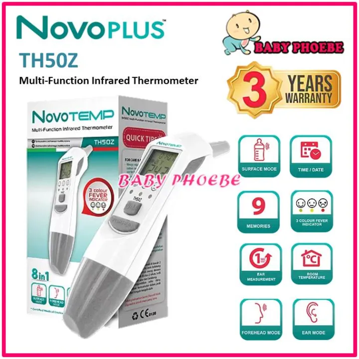 Novotemp TH50Z 8in1 MultiFunction Forehead & Ear Infrared Thermometer