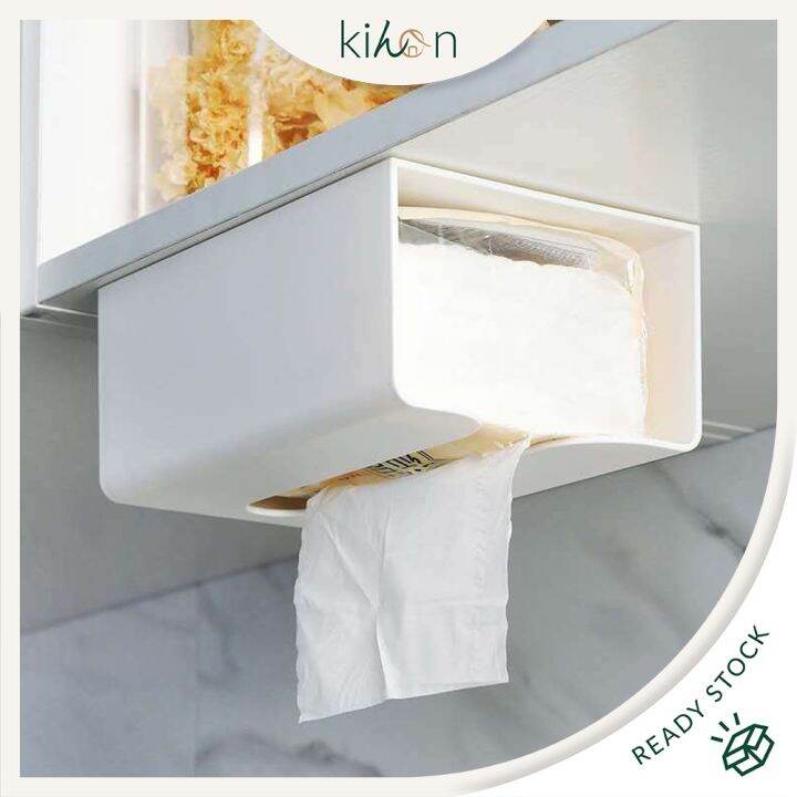 Wall Mounted Tissue Box Holder Kitchen Tissue Box Bathroom Desk Room