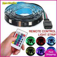 JIYAN2866 5V ค่ะ ไฟเส้น LED แบบ USB 5050 RGB 0.5-5เมตรค่ะ โคมไฟบรรยากาศพื้นหลังทีวี ลดกระหน่ำ พร้อมรีโมทคอนโทรล ไฟเส้น อุปกรณ์สำหรับห้องครัว