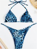 Sexy Mini Bikini 2023 Blue Leopard Print Push Up Micro Swimsuit Brazilian Lace Up Bathing Suit Triangle Swimwear Traje De Baño