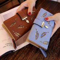 ซิป Dompet Koin ลายใบไม้กลวงยาวกระเป๋าสตางค์ผู้หญิงกระเป๋าเก็บบัตร