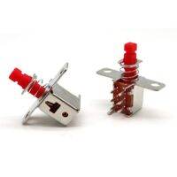 YYT 10PCS Direct key/power/button switch A03-20T self-locking red axis with ears 6Pin pin pitch 2.5