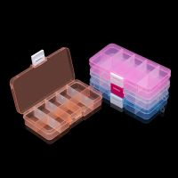 10 Slots Adjustable Clear Plastic Rectangle Storage Box Case Holder Craft Organizer Beads Jewelry Container For Jewelry Storage