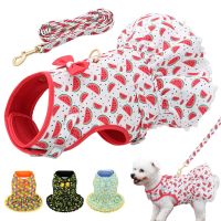 【jw】ↂ♙▩ Printed Chihuahua Dog Harness Leash Set Pets Small Pug Yorkie French Bulldog