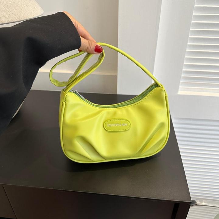 กระเป๋าถือแฟชั่นสำหรับผู้หญิง-กระเป๋าหนังใต้แขนกระเป๋าคลัทช์กระเป๋าที่มีน้ำหนักเบาแนววินเทจปิดซิปกระเป๋าสะพายเล็ก