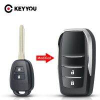 [Car Parts] KEYYOU 2/3/4ปุ่มสำหรับ Toyota Prius RAV4 Camry Corolla รถรีโมทคอนโทรลดัดแปลงพับ Key Shell Cover Fob Flip Key Case