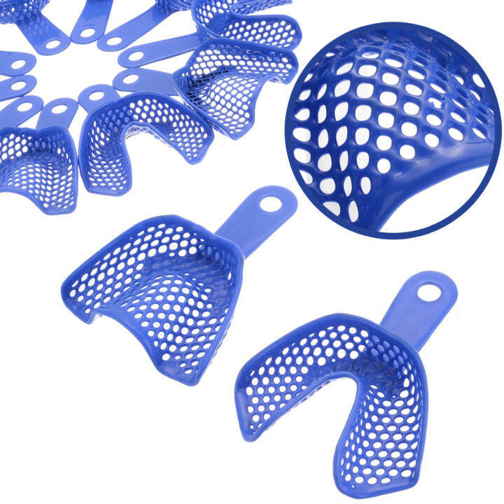 Blue Dental Impressions Trays PlasticSteel Teeth Holders Denture Model