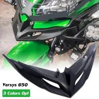 Motorcycle Versys 650 Winglets Spoiler Fairing Wing Protector Front Fender Beak For Kawasaki VERSYS650 KLE 2021 2015-2020 Carbon