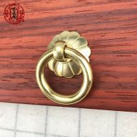 ◐ Chinese style cabinet wardrobe shoe full copper antique door handle in medicine drawer single hole retro