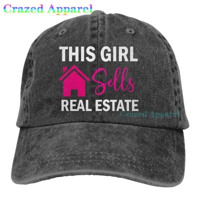 Womens This Girl Real Estate Realtor Baseball Cap Adjustable Washed Twill Dad Hat