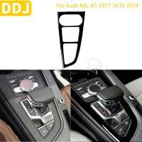 สติกเกอร์ตกแต่งรถยนต์สำหรับ A4L Audi A5 2017 2018 2019อุปกรณ์เสริมเปียโนสีดำแผงเกียร์อัตโนมัติภายในนาฬิกาติดผนังตกแต่งพลาสติก