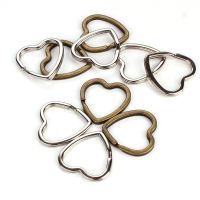 10pcs/lot Antique Bronze/Rhodium Heart Shape Keychain Circle Keyring Findings Fit DIY Keychain Rings Circles Accessories Key Chains