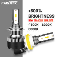 Carlitek Mini Led Bulb Hb3 Hb4 H1 4300K Luces Turbo Led H7 H4 H11 6500K Light For Car 9005 9006 High Low Beam Spotlights 12V Csp