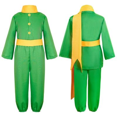 Anime Cartoon Movie Le Petit Prince Cosplay Costume Kids Green Suit Halloween Christmas Party Suit for Boys