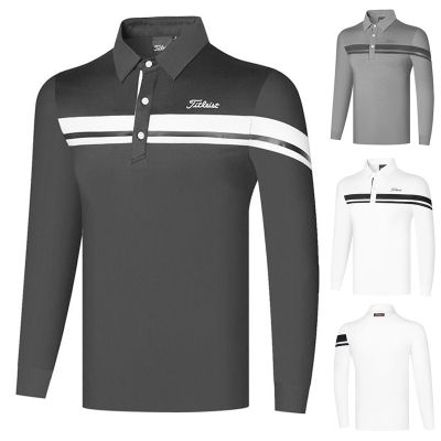 Odyssey Mizuno Titleist W.ANGLE TaylorMade1 PXG1 Callaway1 Castelbajac✸❖✌  Long-sleeved mens jacket lapel solid color polo shirt golf outdoor sports golf jersey