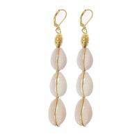 【 Stock】Bohemian ธรรมชาติ Cowrie Shell จี้ผู้หญิงต่างหูแบบห้อย Beach แฟชั่นเครื่องประดับ
