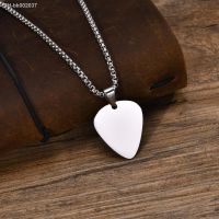♨ New Trendy Guitar Pick Necklace for Men Boys Waterproof Stainless Steel Guitar Picks Pendant Collar Music-lovers Band Jewelry