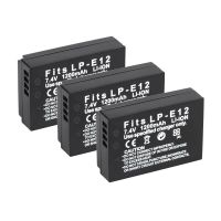 3 Battery LP-E12 LP E12 Battery Charger For Canon EOS M M2 M100 M50 100D Rebel SL1 LPE12 1200Mah Batteries