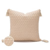 hot！【DT】✁◕❣  Cushion Cover 30x50 45x45cm Woven Tassel Design for Sofa Livingroom Pillowcase