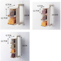 ติดผนังชั้นวางเครื่องเทศออแกไนเซอร์ชามน้ำตาลเกลือปั่นปรุงรสภาชนะกล่องเครื่องเทศด้วยช้อนอุปกรณ์ครัวชุดเก็บ