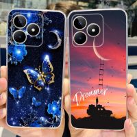 สำหรับ Realme C51เคส RMX3830ลายผีเสื้อมีสไตล์เคสทีพียูซิลิโคนนิ่มใสสำหรับ Realme C51 C 51เคสโทรศัพท์ RealmeC51 6.74