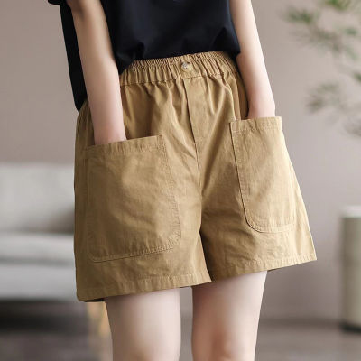 2023 กางเกงขาสั้นผ้าฝ้ายและผ้าลินินแนววินเทจสไตล์ญี่ปุ่นผู้หญิงฤดูร้อนผ้าลินินบางขากว้างลำลอง a กางเกงห้าส่วน