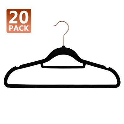 20Pack Velvet Hangers Non-Slip Felt Hangers, Space Saving Clothes Hangers Flocked Hangers for Coats