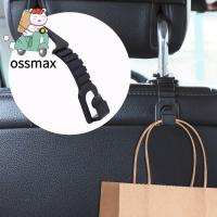 OSSMAX ไม้แขวนเสื้ออเนกประสงค์1คู่,ที่แขวนเก็บของที่ยึดสำหรับรถยนต์อุปกรณ์ตกแต่งภายในรถตะขอซ่อนเก้าอี้หลังรถแท่นวางโทรศัพท์เก้าอี้รถยนต์ตะขอเศษสิ่งของ