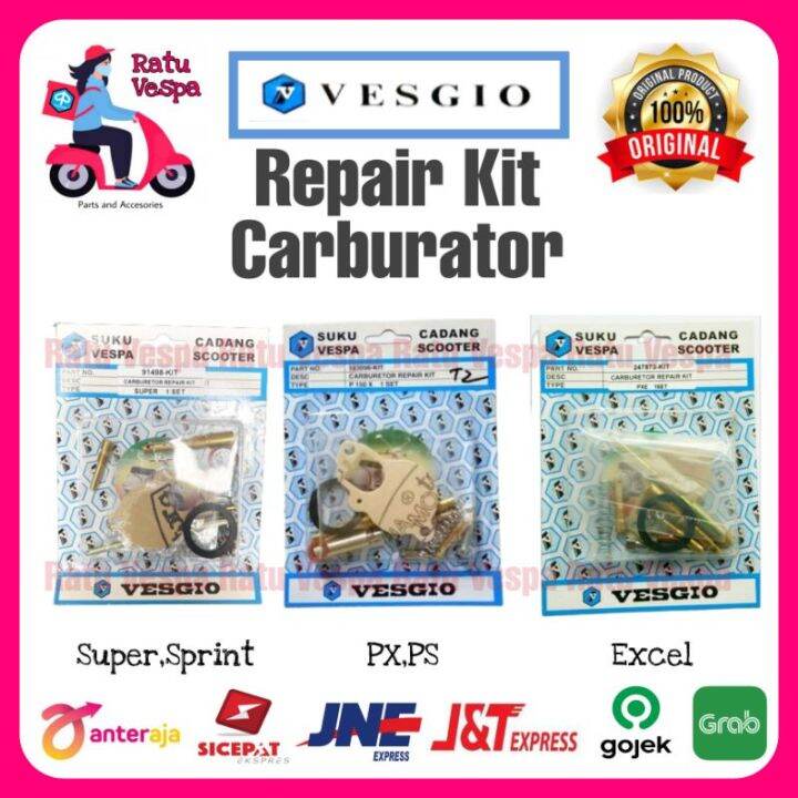 Repair Kit Spuyer Karburator VESGIO Vespa Super,Sprint,PX,PS,Excel ...