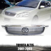 กระจังหน้า หน้ากระจัง รุ่น โตโยต้า โคโรล่า อัลติส TOYOTA COROLLA ALTIS โฉมหน้าหมู ปี 2001 - 2003 สีโครเมี่ยม ไม่รวมโลโก้ 1 ชิ้น