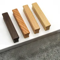 ㍿▧❃ 20 Styles Lightweight Wooden Cabinet Handles With Screws Walnut Oak Beech Ashwood Cupboard Wardrobe Closet Drawer Door Pull Knob