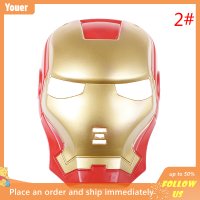 【Youer】 1PC ซูเปอร์ฮีโร่หน้ากากสำหรับเด็กและผู้ใหญ่ Avengers Spiderman Iron Man Mask Novelty Toy