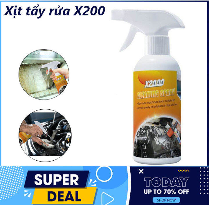 Dung dịch tẩy rửa đa năng Cleaning Spray X2000, Chai sịt tẩy rửa đa
