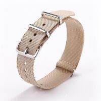 Watch strap nylon 18mm thin stainless steel buckle key APRICOT