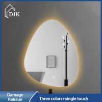 ไฟสามสีอัจฉริยะแบบไม่สม่ำเสมอไฟ LED ปรับได้กระจกห้องน้ำติดผนังห้องน้ำอเนกประสงค์พร้อมไฟ