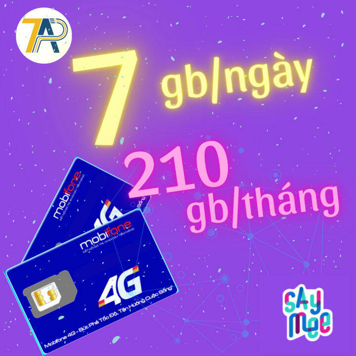 Sim 4g Mobifone - Sim siêu data 7GB/ngày - Sim Đăng Ký Chính Chủ: 210GB = 30  ngày = 125k | Lazada.vn